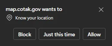 Browser location permission prompt
