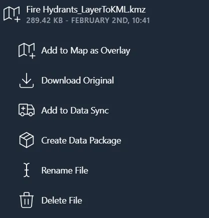 Uploaded file options
