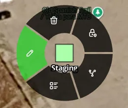 Radial menu on a point