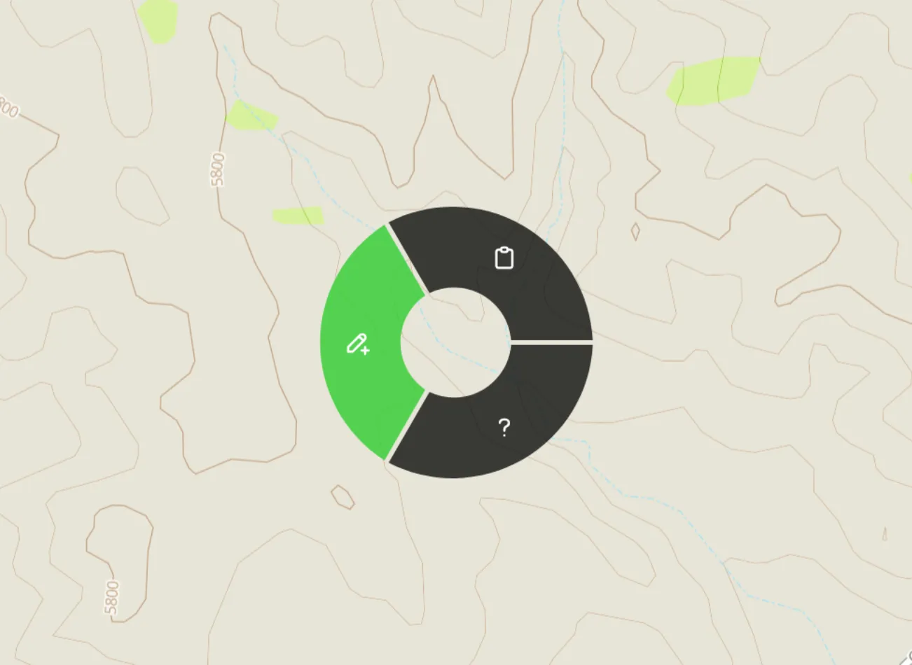 Radial menu on an empty spot: New Feature, Paste and Info